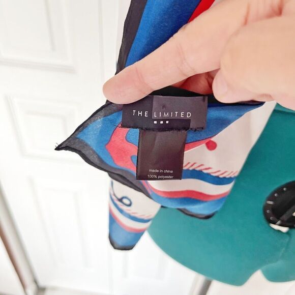 The Limited Red Blue White Anchor Nautical Cruise Polyester Long Wrap Scarf - Picture 5 of 6